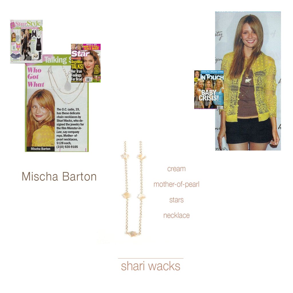 Z-Long Mother of Pearl Stars Mischa Barton Necklace