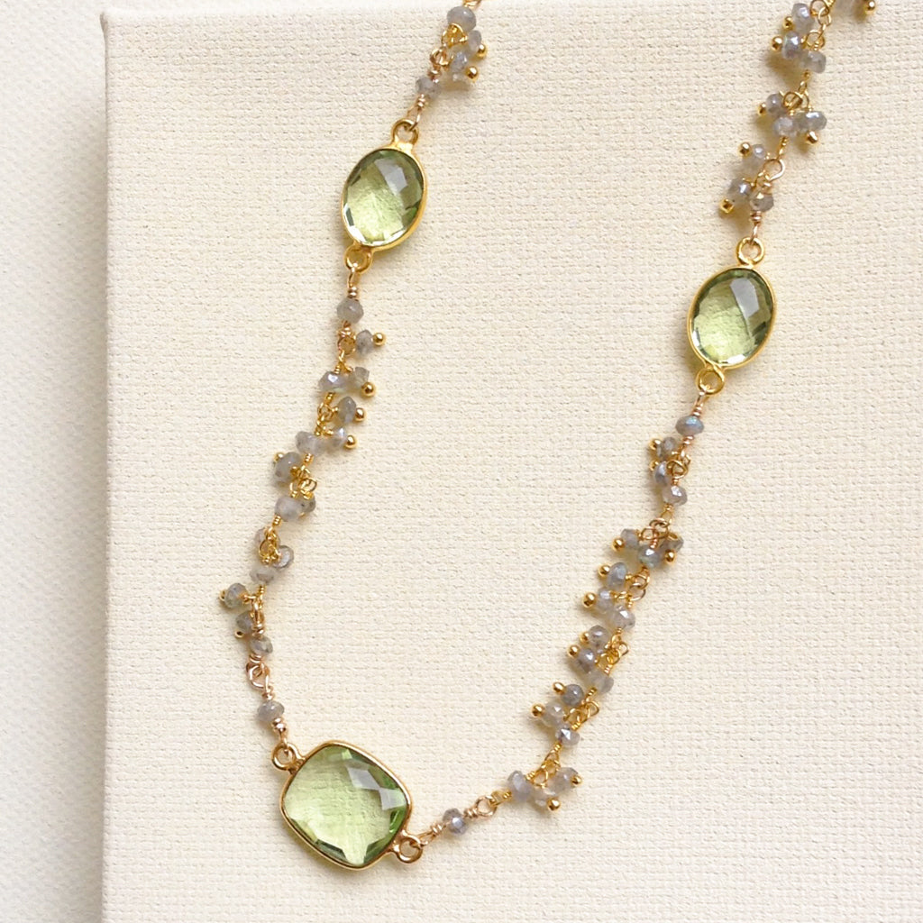 Labradorite and Green Amethyst Necklace