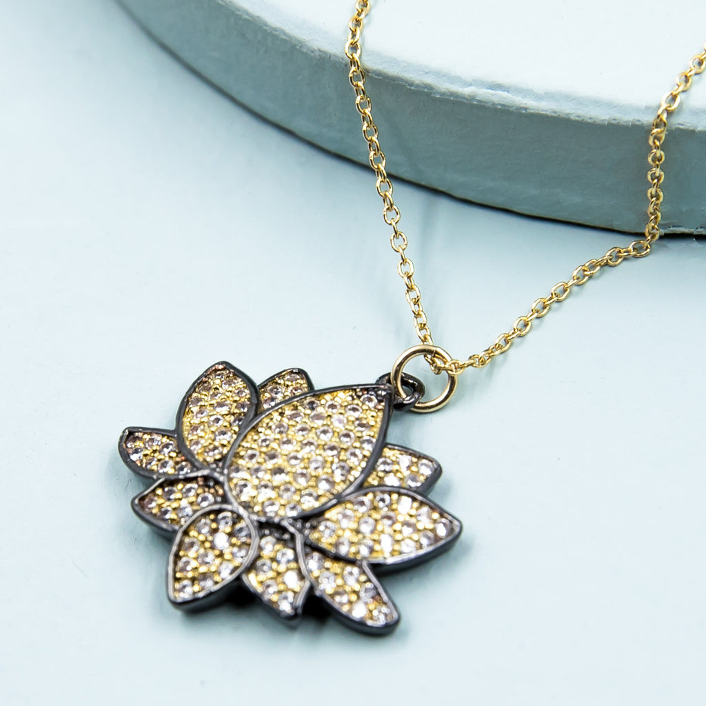 Lotus Two-Toned Necklace