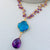 Amethyst and Blue Quartz Clover Necklace