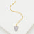 cubic zirconia triangle point gold pendant chain trendy necklace