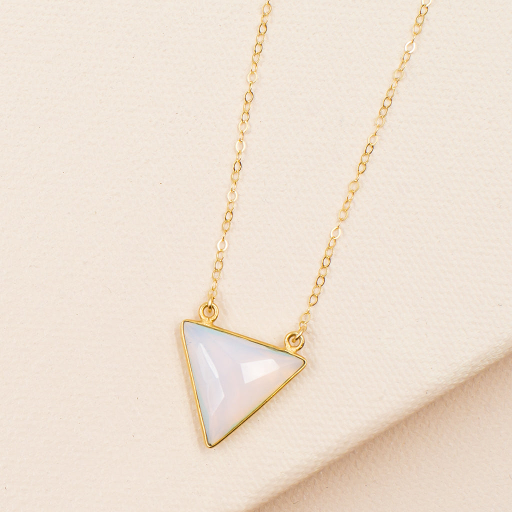 Faceted Opalite Triangle Necklace