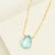 faceted blue quartz stone on gold filled chain necklace