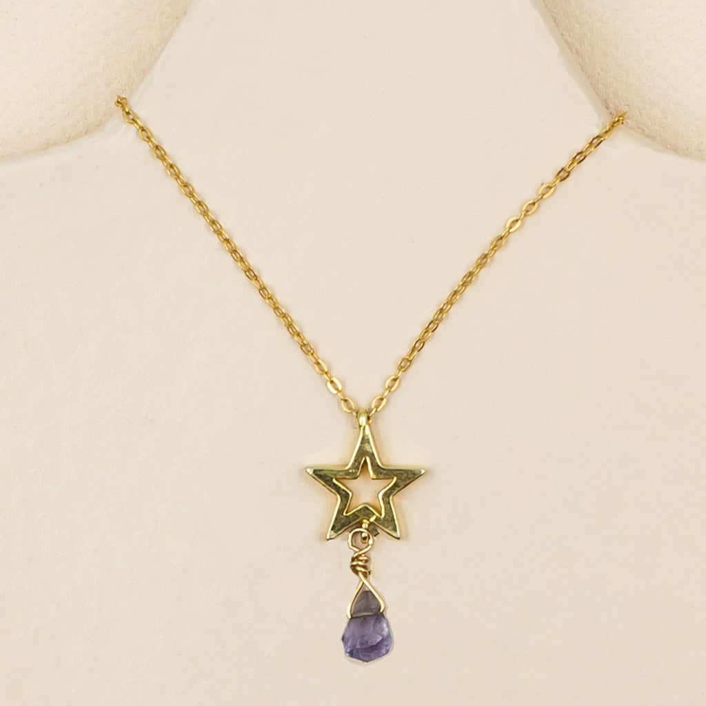 Star with Faceted Iolite Necklace